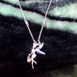 Kids silver tickerbell pendant and gemstone necklace